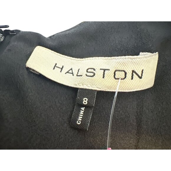 Halston Gold & Black Jacquard Fit & Flare Midi Dress - Picture 7 of 9